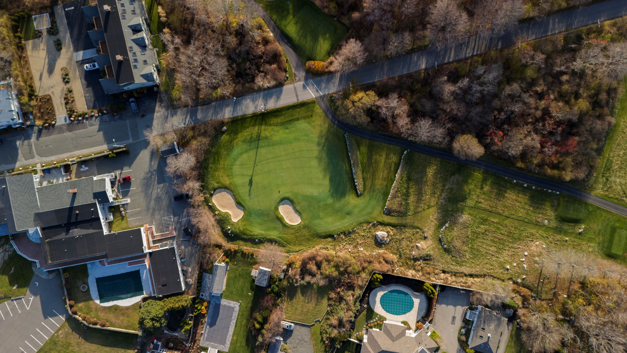 Bass Rocks Hole 2, finished aerial