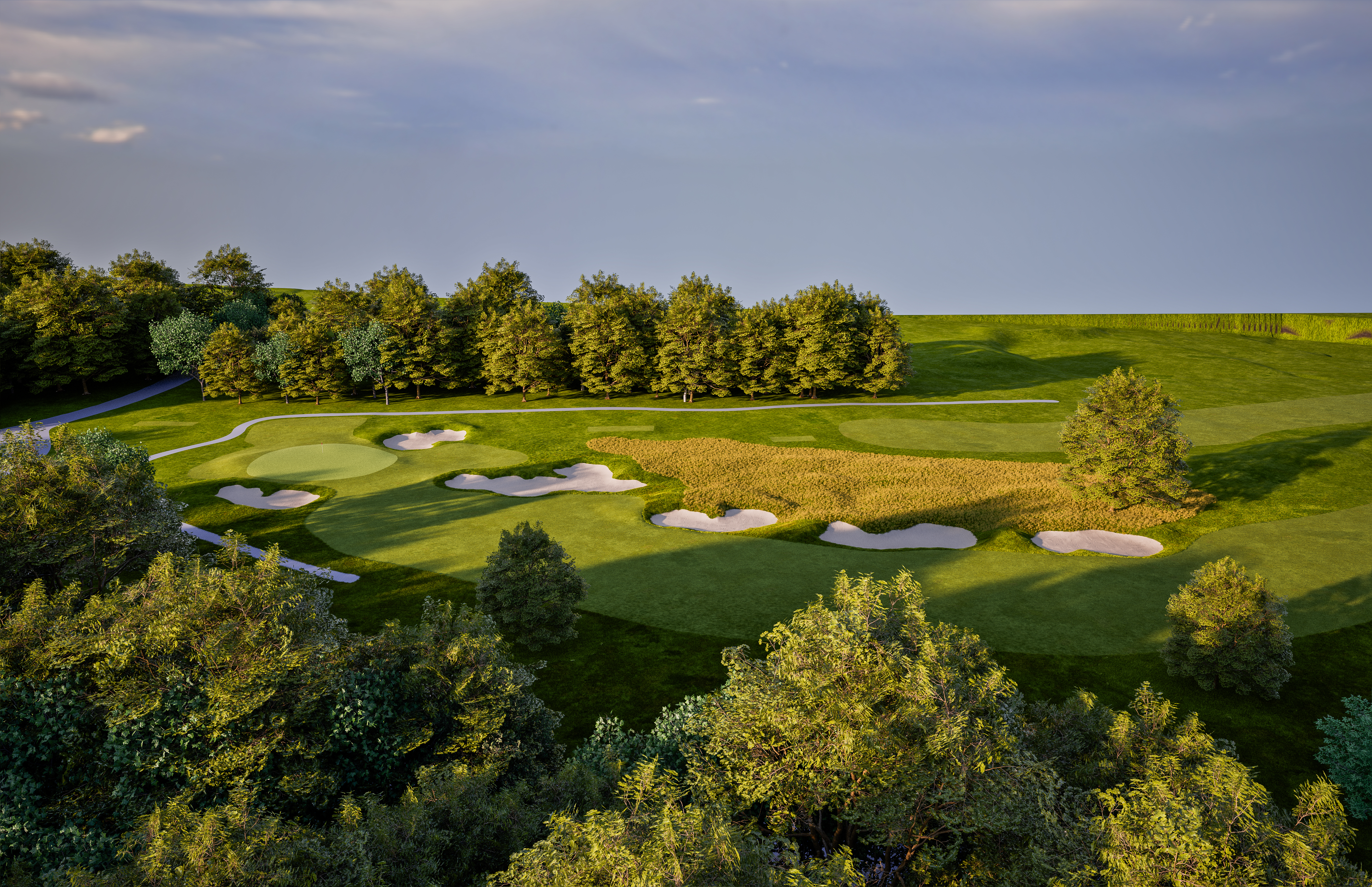 Mendham Hole 10 green from fairway