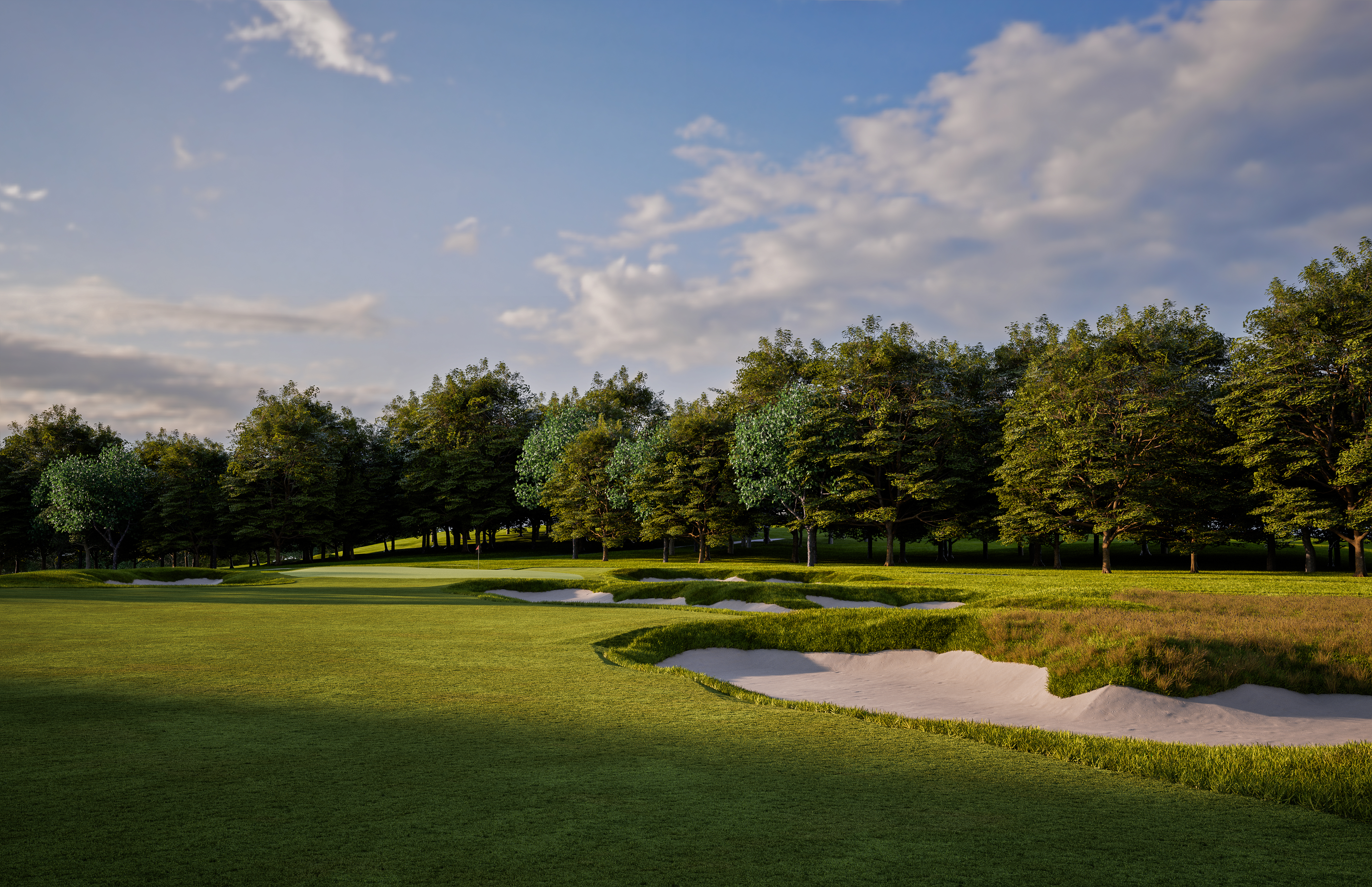 Greenside bunkers, reshaped
