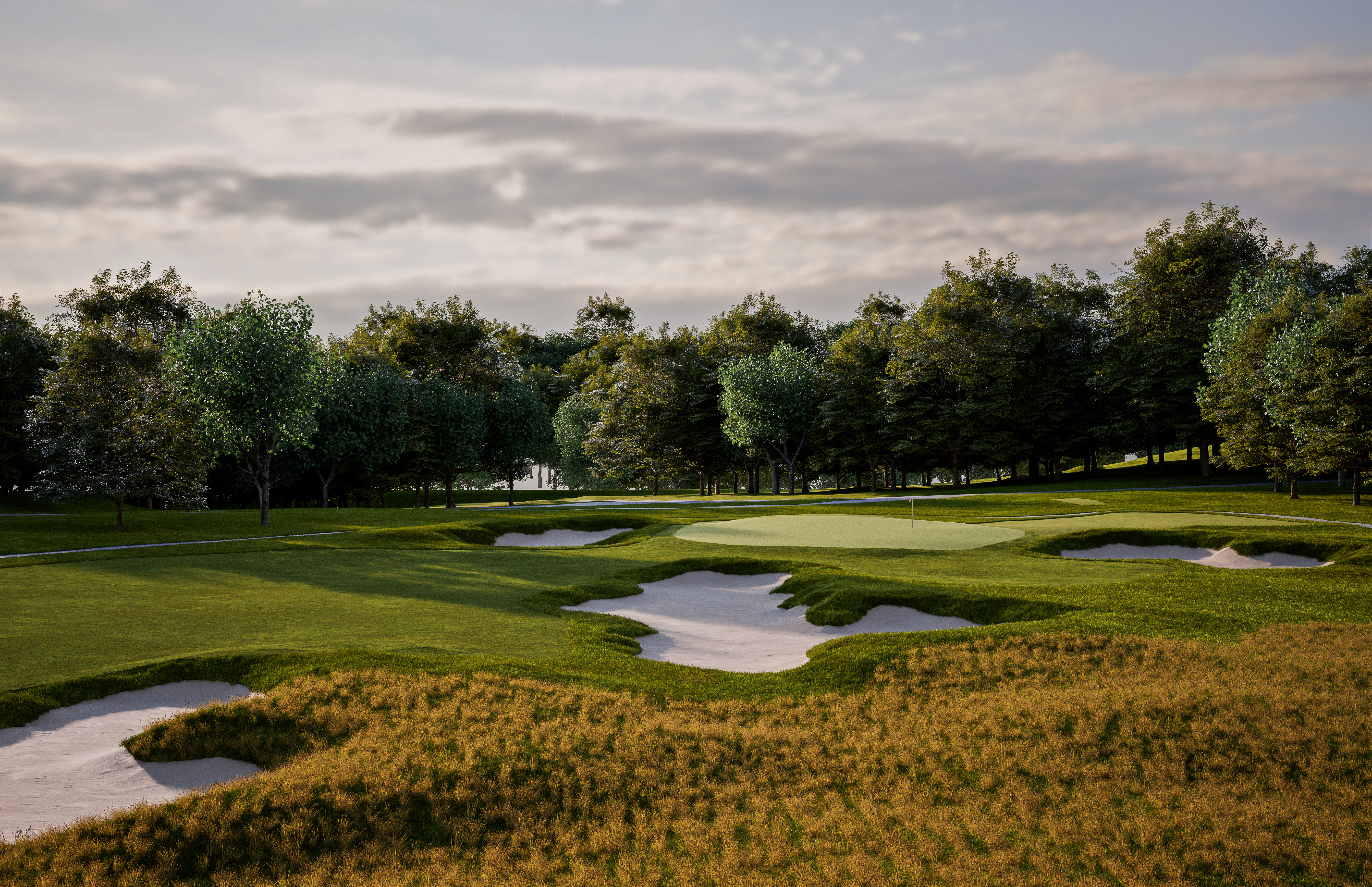Mendham Hole 10 green and fescue