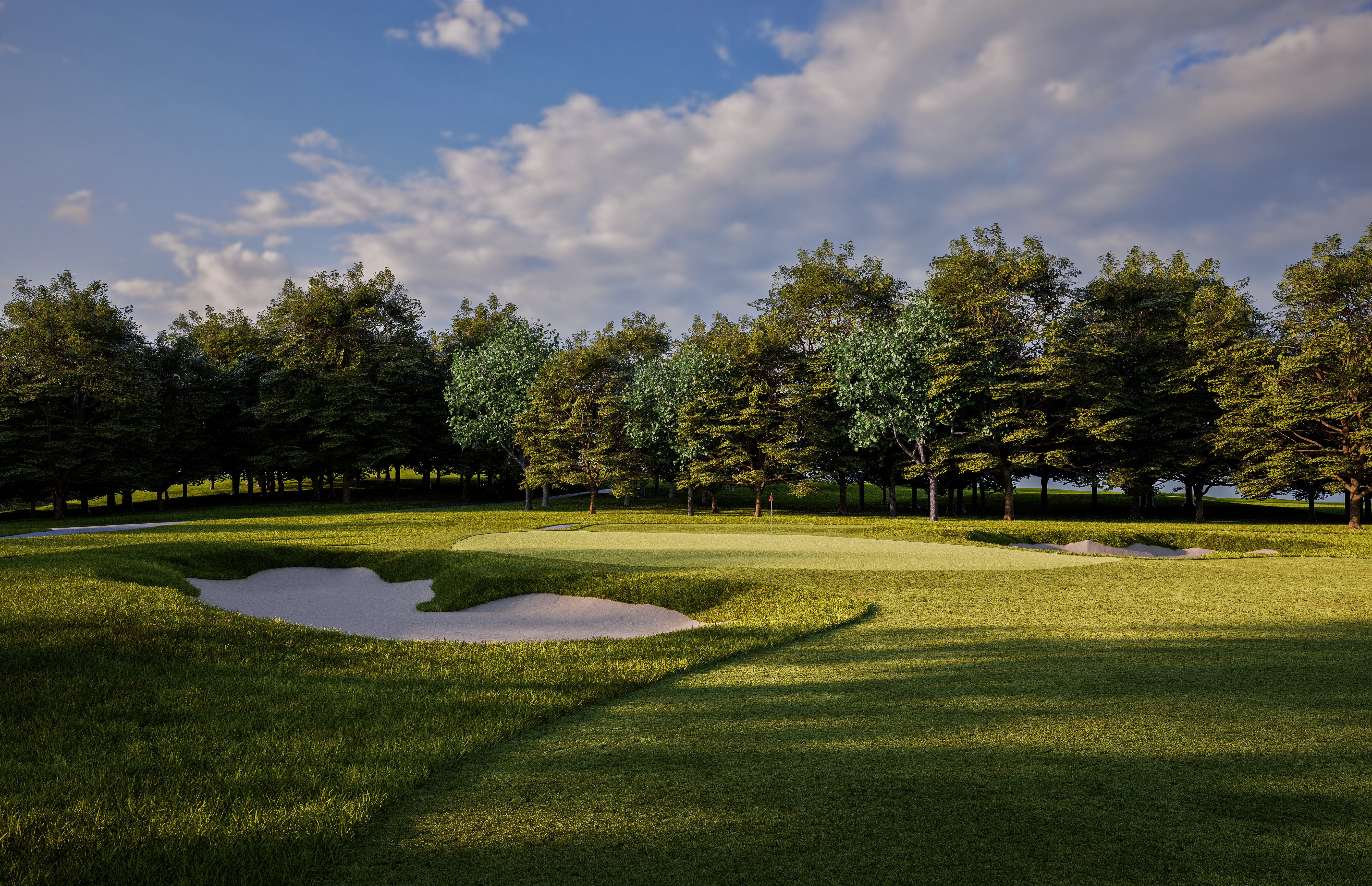 Mendham Hole 10 green from side